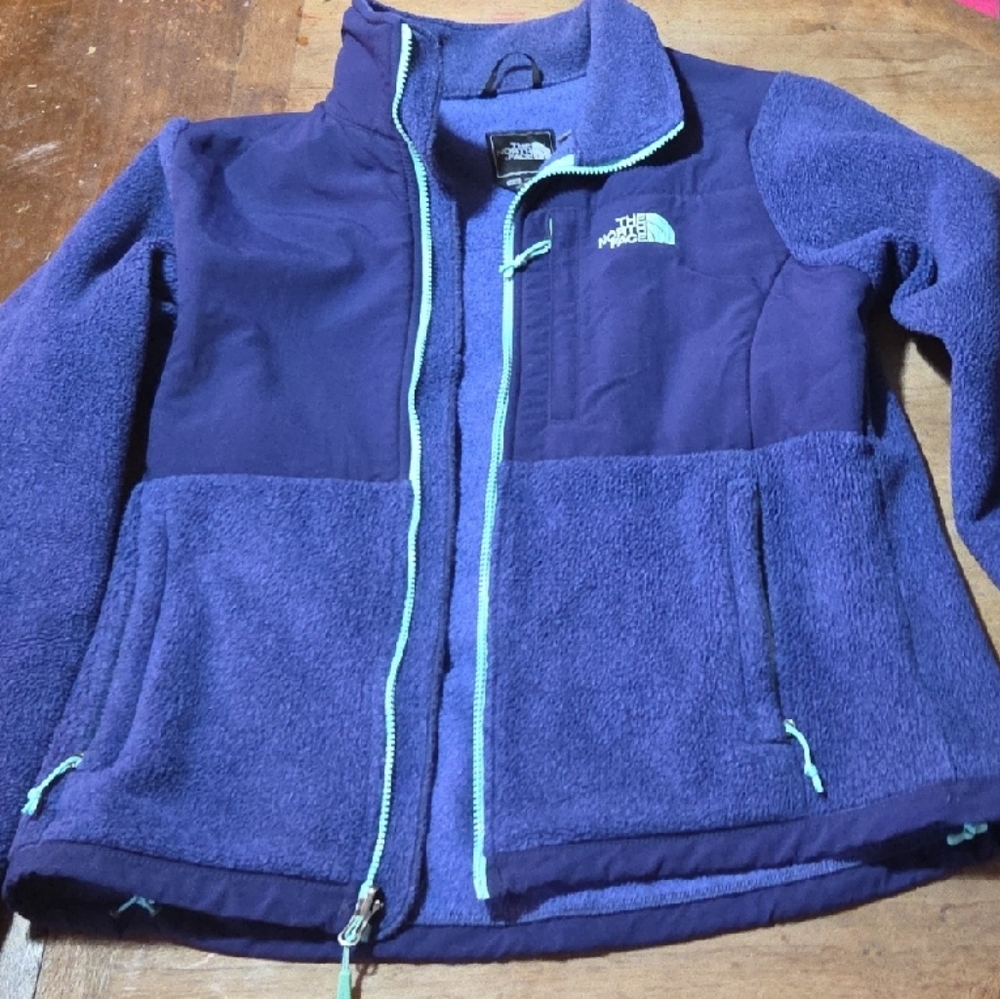 The North Face Deep Purple Fleece Jacket with Mint Accents